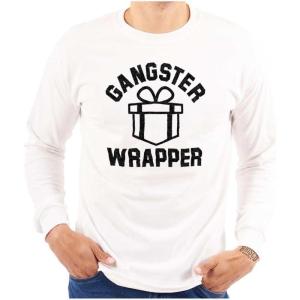 Brisco Brands Gangster Wrapper Long Sleeve Tshirt Men Women(White)