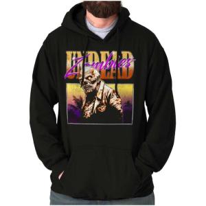 Brisco Brands Halloween Horror Undead Zombie Hoodie Sweatshirt Women Men(Black)