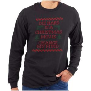 Christmas Movie Change My Mind Long Sleeve Tshirt Men Women(Black)