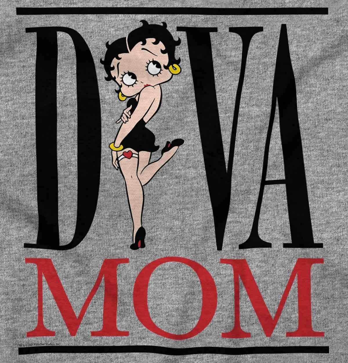 imageBetty Boop Diva Mom Best Mothers Day Womens Graphic T Shirt TeesSport Grey