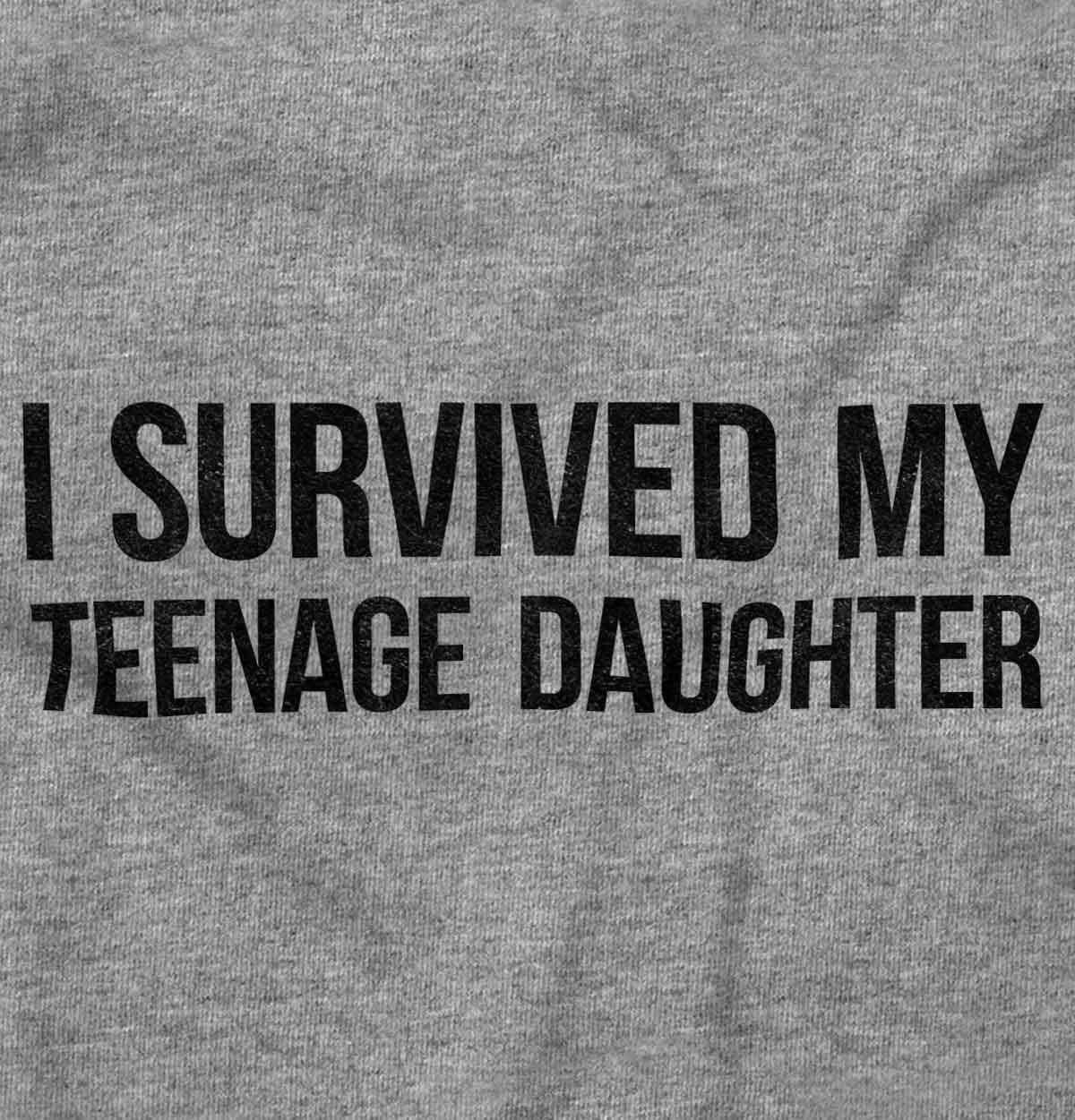 imageBrisco Brands I Survived My Teenage Daughter Funny Zip Up Hoodie Mens WomensSport Grey