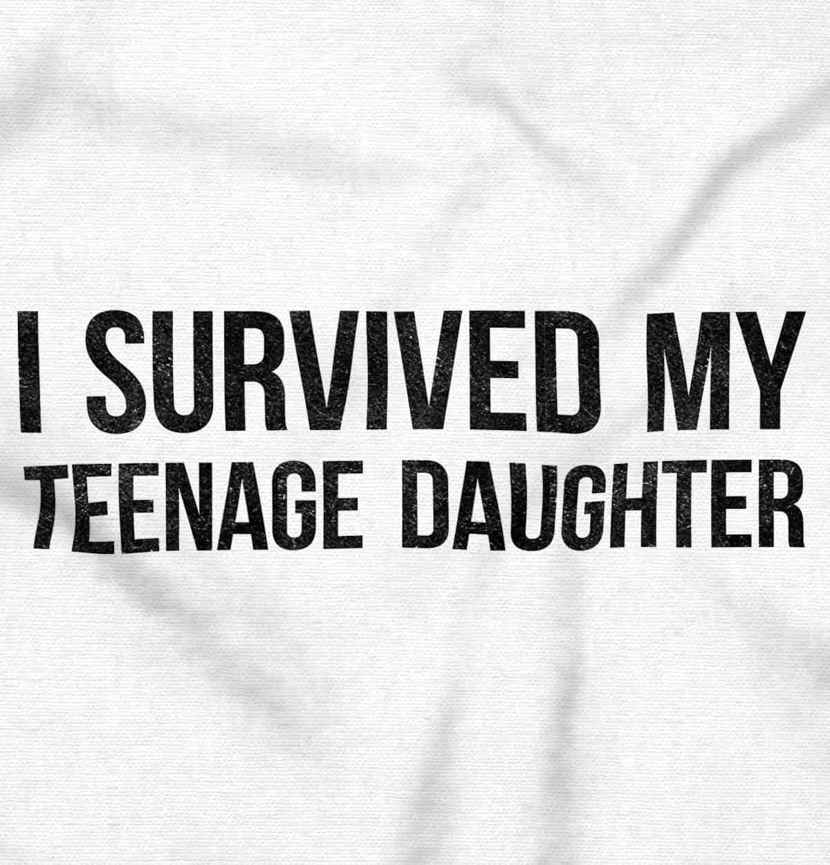 imageBrisco Brands I Survived My Teenage Daughter Funny Zip Up Hoodie Mens WomensWhite