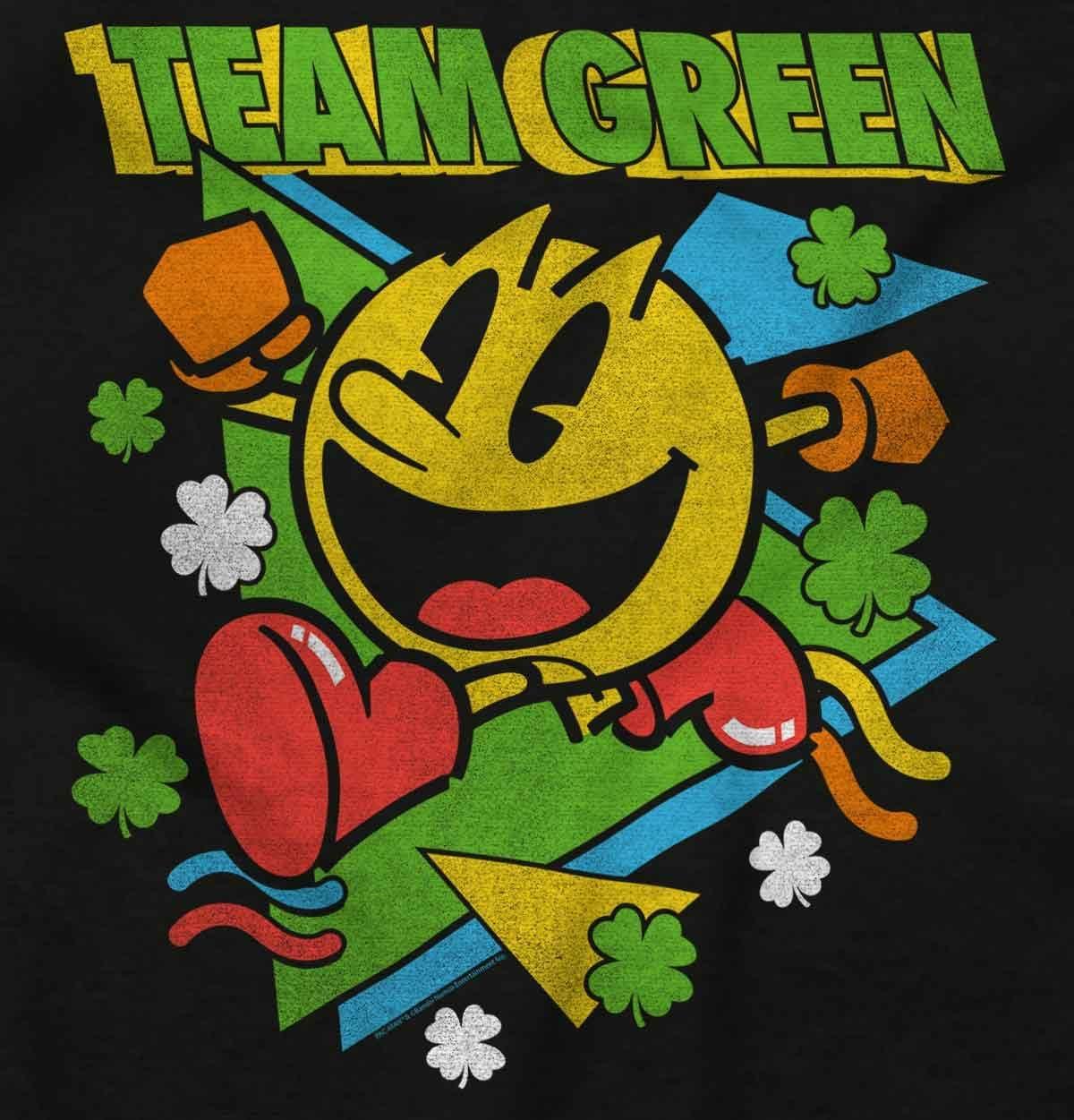 imageBrisco Brands PACMAN St Paddys Clover Team Green Baby Romper Boys or GirlsBlack