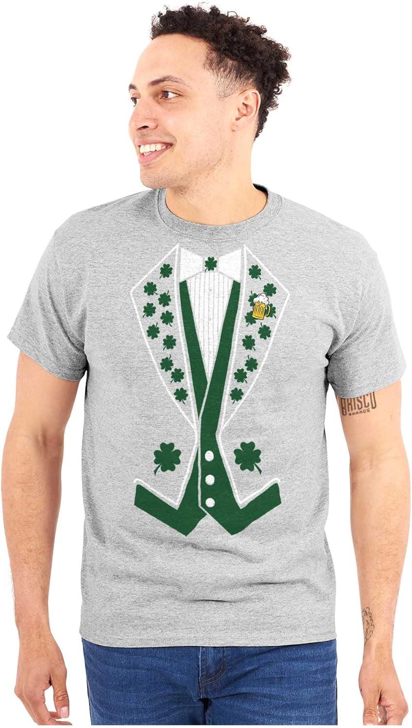imageIrish Leprechaun Tuxedo St Pattys Tux Mens Graphic T Shirt TeesSport Grey