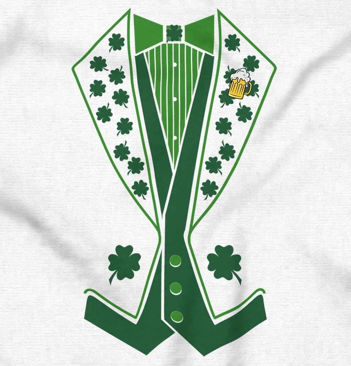 imageIrish Leprechaun Tuxedo St Pattys Tux Mens Graphic T Shirt TeesWhite