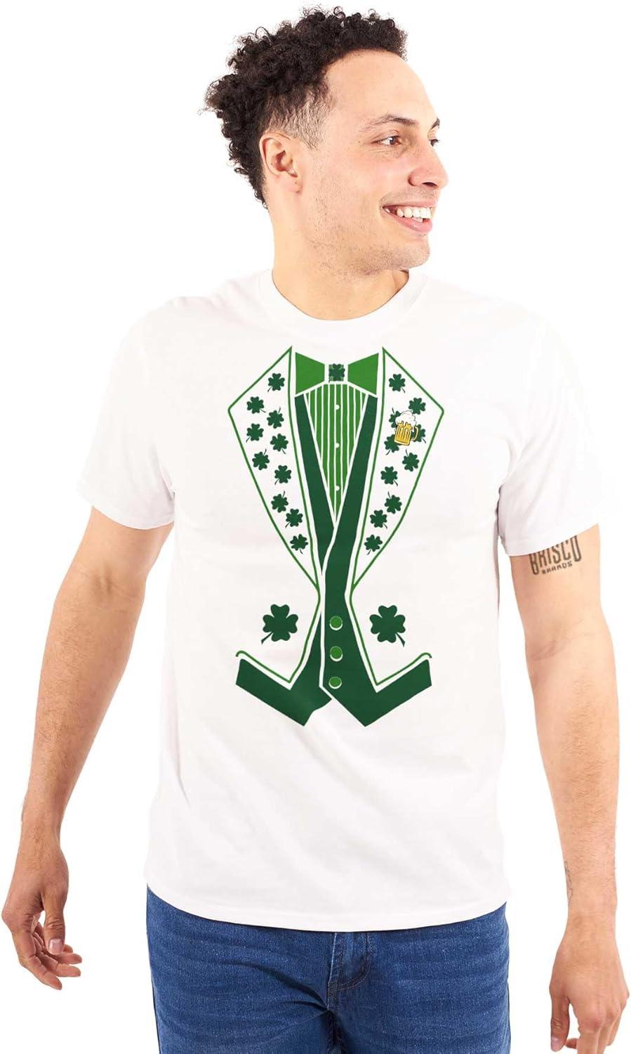 imageIrish Leprechaun Tuxedo St Pattys Tux Mens Graphic T Shirt TeesWhite