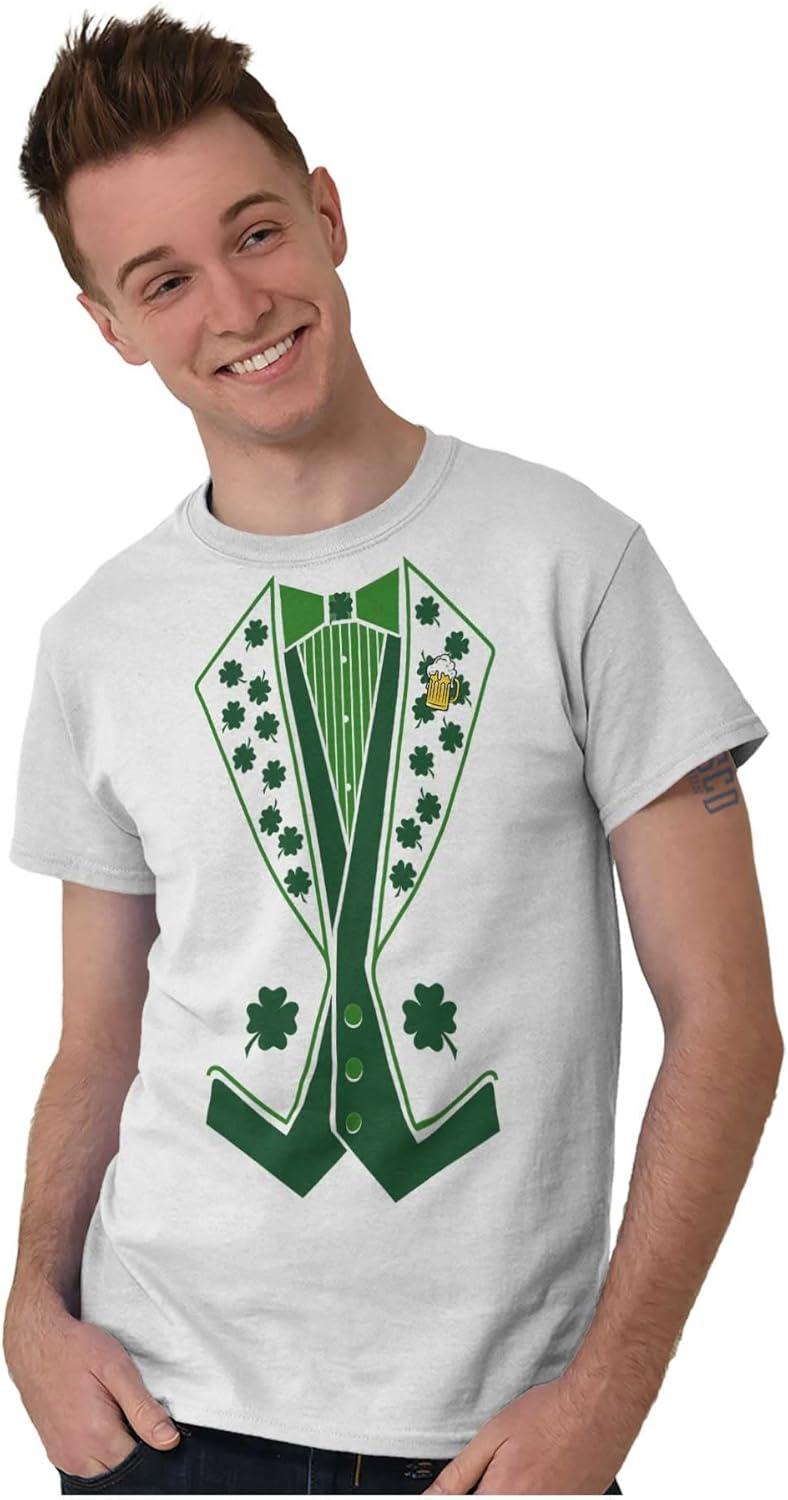 imageIrish Leprechaun Tuxedo St Pattys Tux Mens Graphic T Shirt TeesWhite