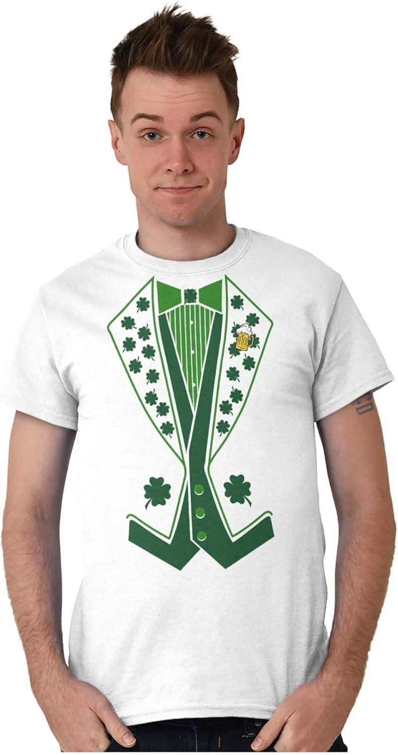 imageIrish Leprechaun Tuxedo St Pattys Tux Mens Graphic T Shirt TeesWhite