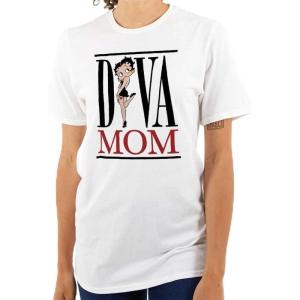 Betty Boop Diva Mom Best Mothers Day Womens Graphic T Shirt Tees(White)