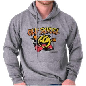 Brisco Brands Retro Old School Arcade Game PACMAN Hoodie Sweatshirt Women Men(Sport Grey)