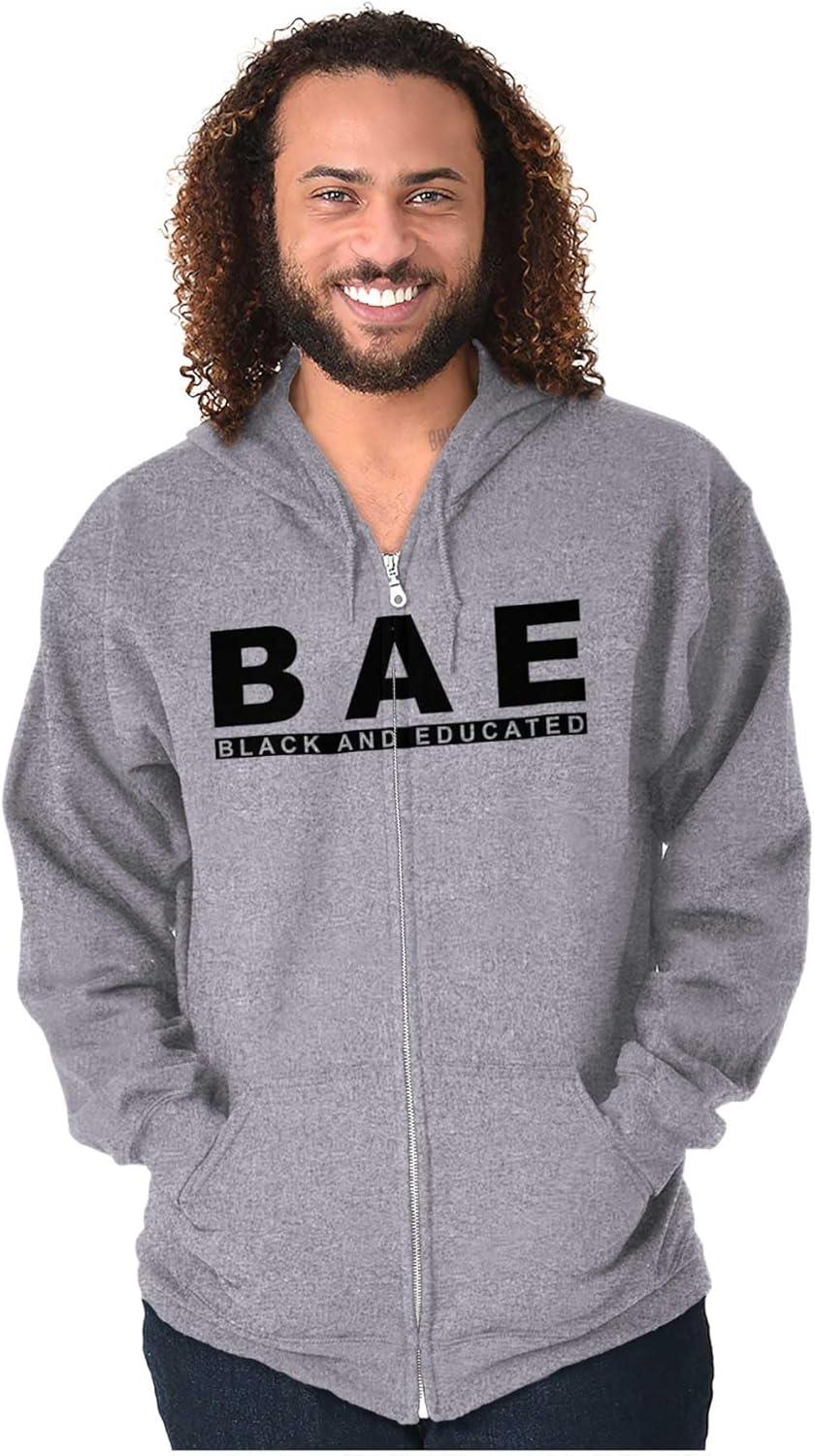 imageBrisco Brands BAE Black and Educated Kings Queens Zip Up Hoodie Mens WomensSport Grey
