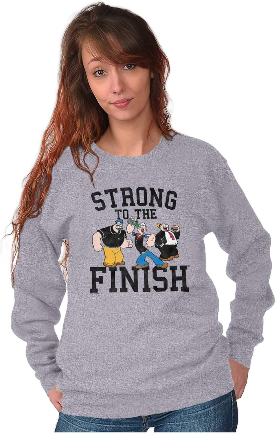imageBrisco Brands Popeye And Crew Strong To The Finish Sweatshirt for Men or WomenSport Grey