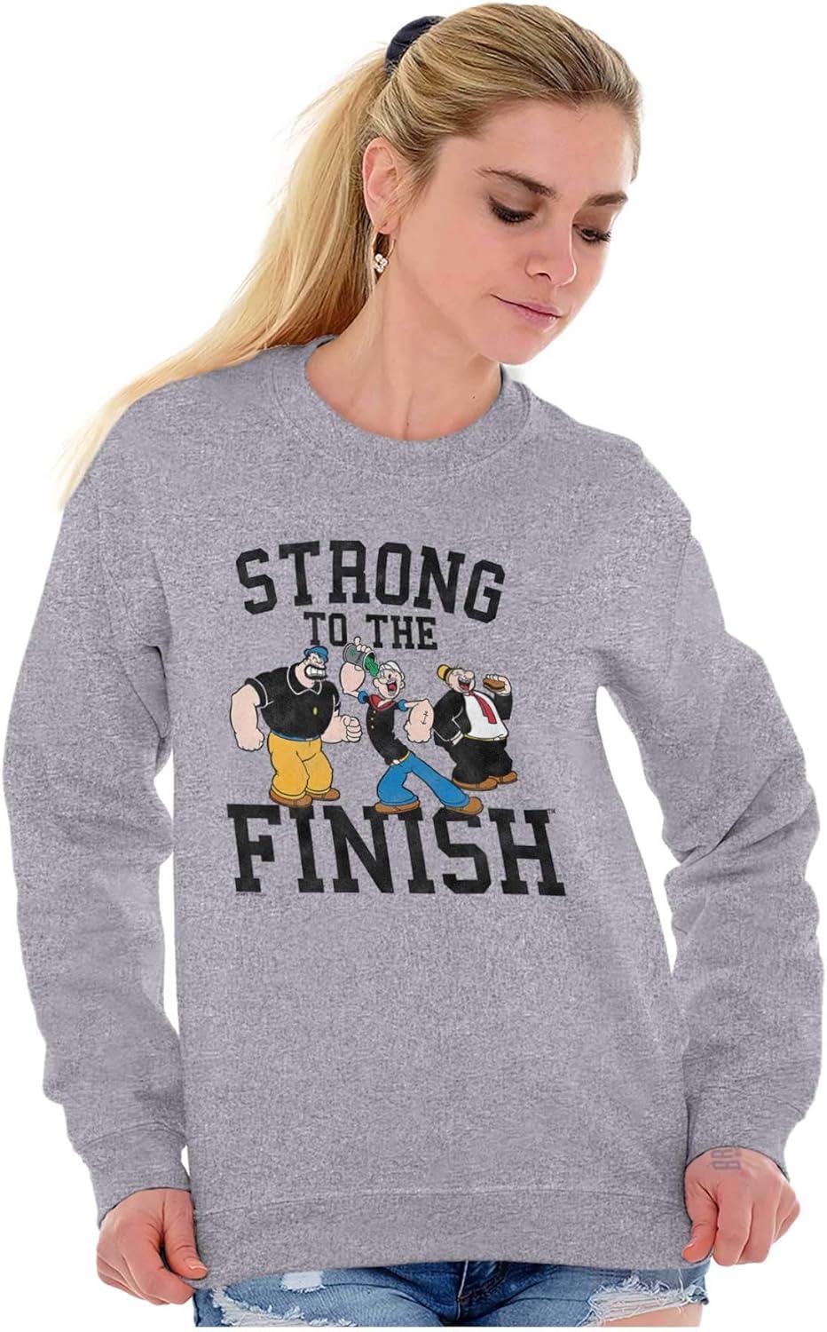 imageBrisco Brands Popeye And Crew Strong To The Finish Sweatshirt for Men or WomenSport Grey