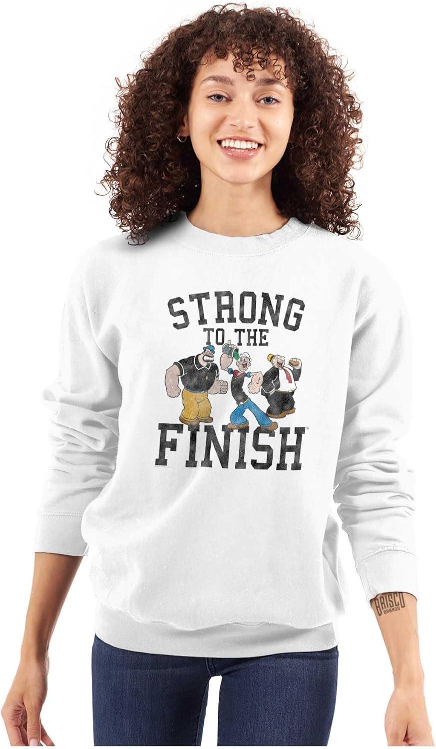 imageBrisco Brands Popeye And Crew Strong To The Finish Sweatshirt for Men or WomenWhite