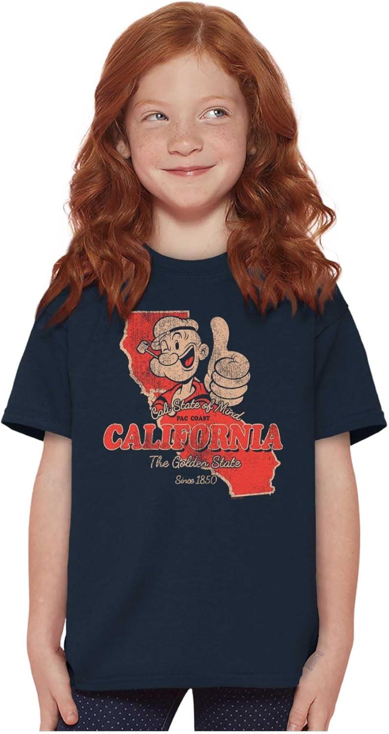 imageBrisco Brands Popeye Cartoon American States Crewneck T Shirts Boy GirlCalifornia