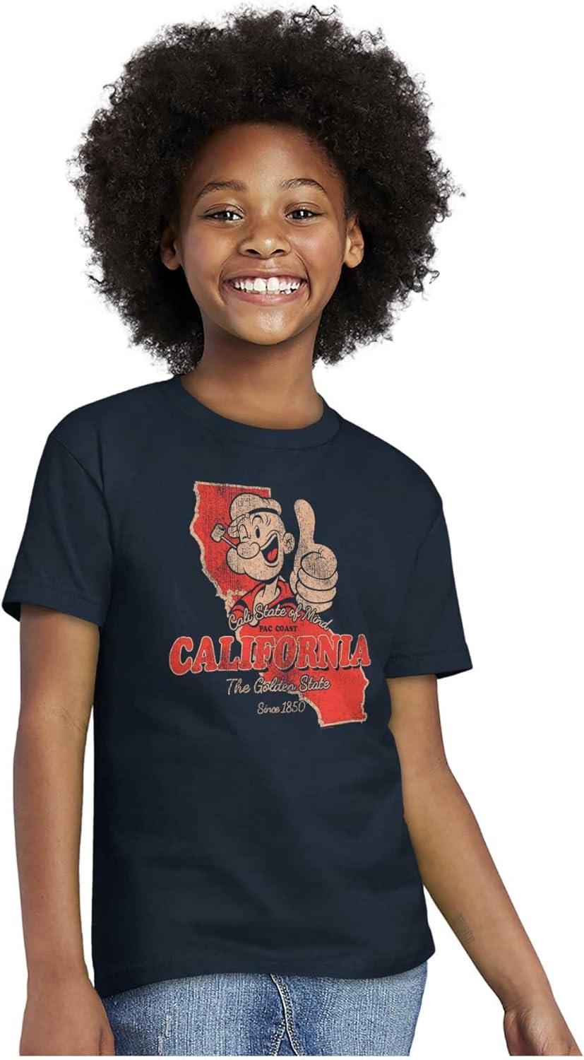 imageBrisco Brands Popeye Cartoon American States Crewneck T Shirts Boy GirlCalifornia
