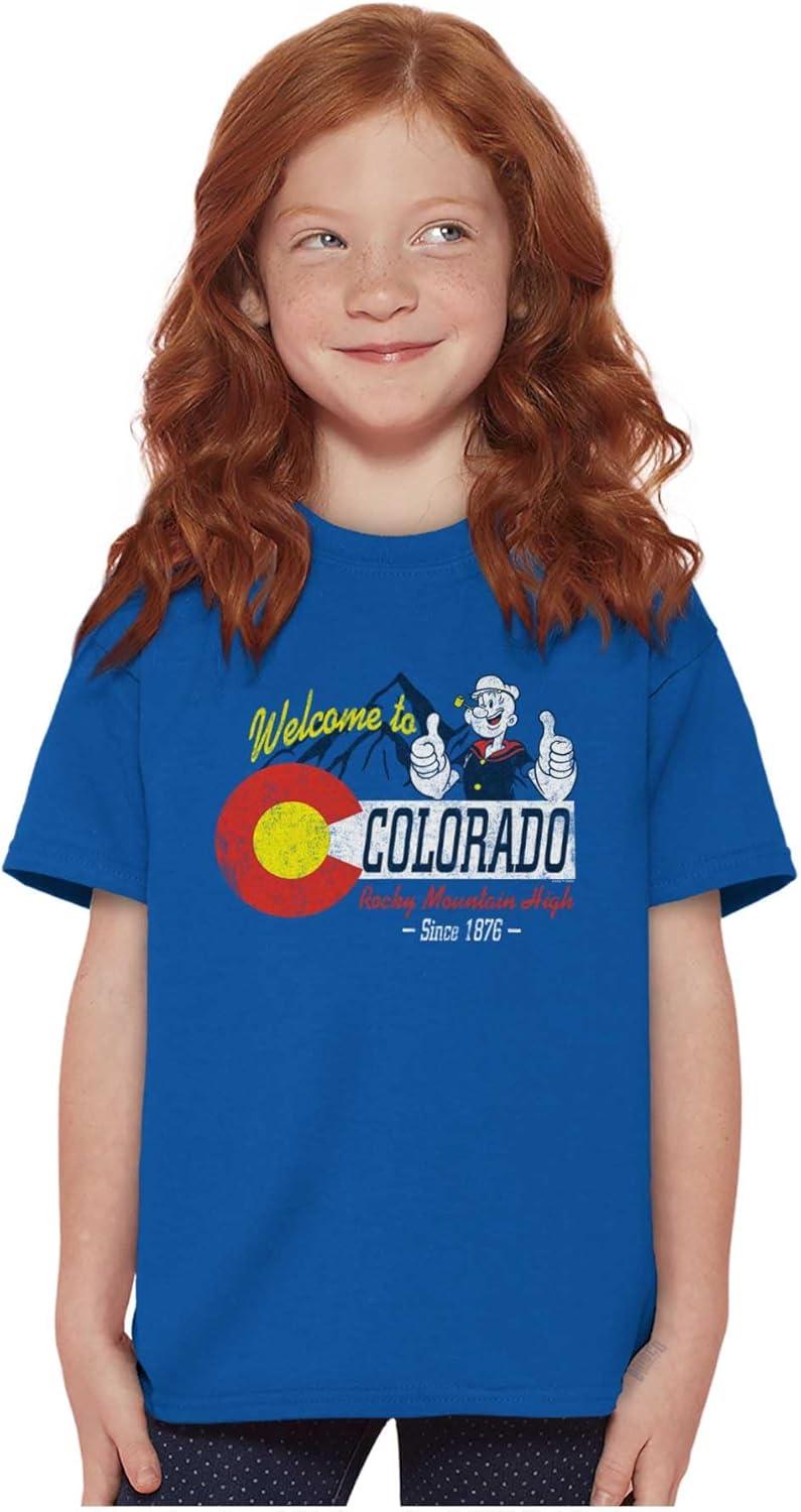 imageBrisco Brands Popeye Cartoon American States Crewneck T Shirts Boy GirlColorado