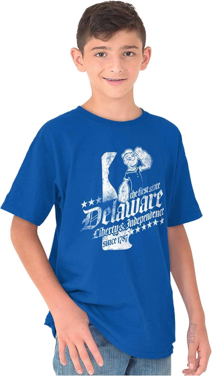 imageBrisco Brands Popeye Cartoon American States Crewneck T Shirts Boy GirlDelaware