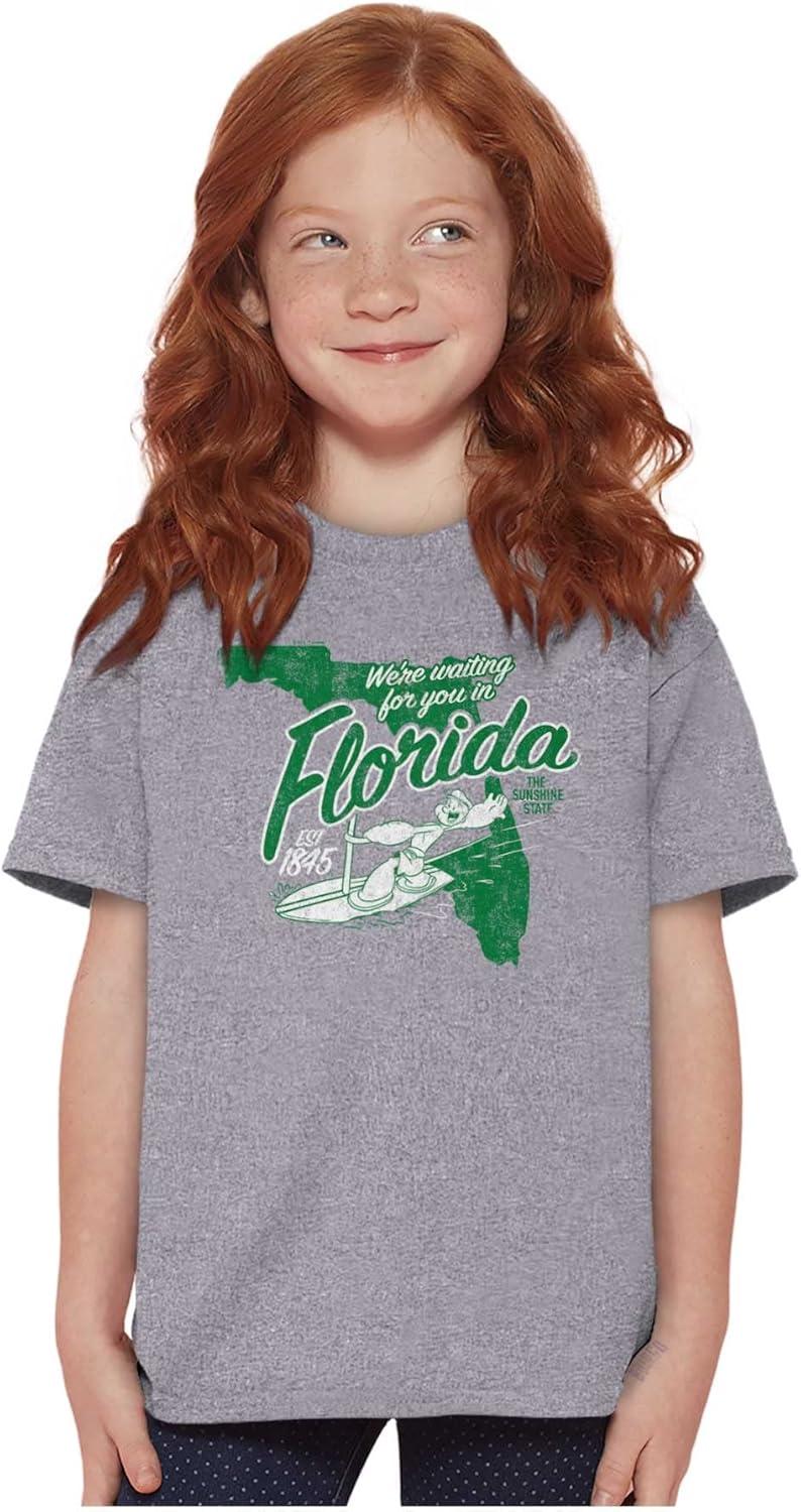 imageBrisco Brands Popeye Cartoon American States Crewneck T Shirts Boy GirlFlorida