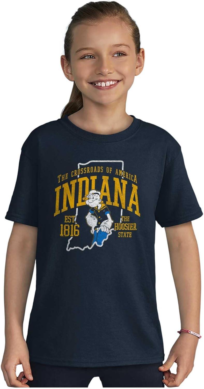 imageBrisco Brands Popeye Cartoon American States Crewneck T Shirts Boy GirlIndiana