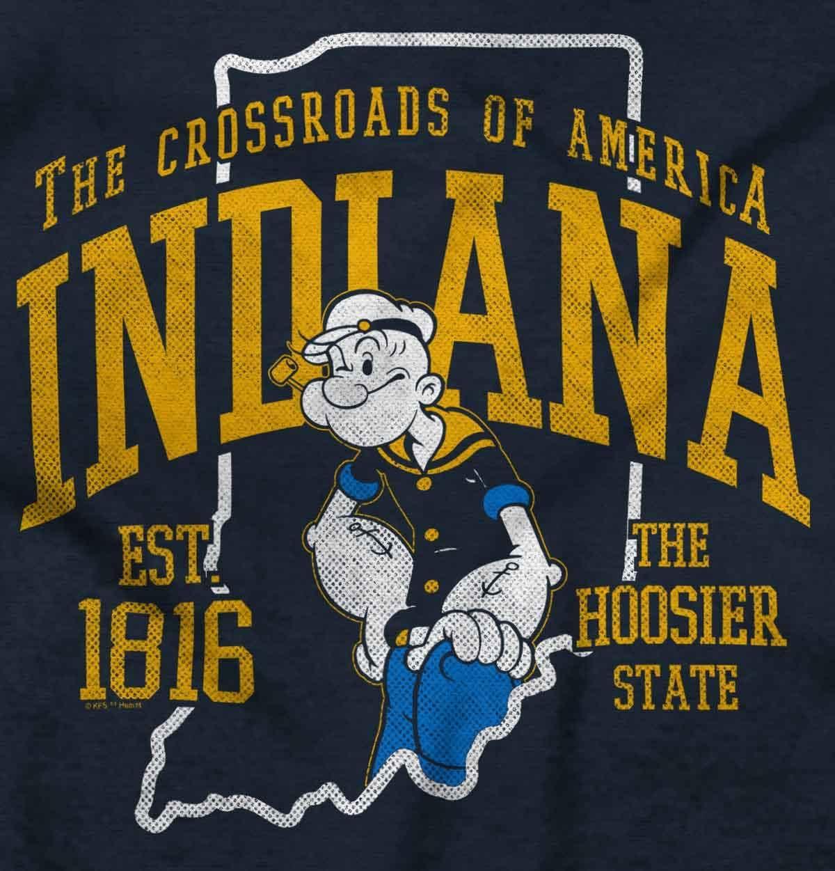 imageBrisco Brands Popeye Cartoon American States Crewneck T Shirts Boy GirlIndiana