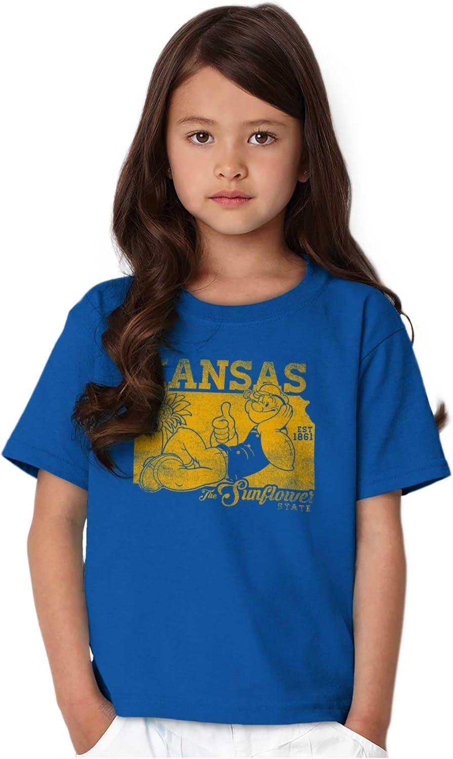 imageBrisco Brands Popeye Cartoon American States Crewneck T Shirts Boy GirlKansas
