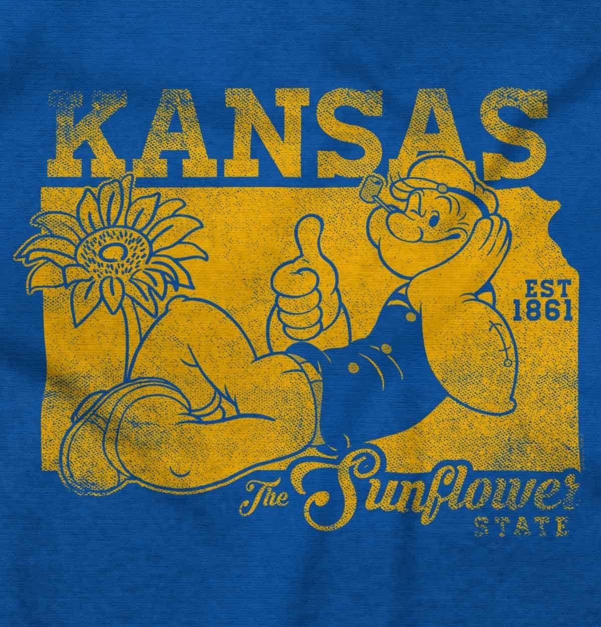 imageBrisco Brands Popeye Cartoon American States Crewneck T Shirts Boy GirlKansas