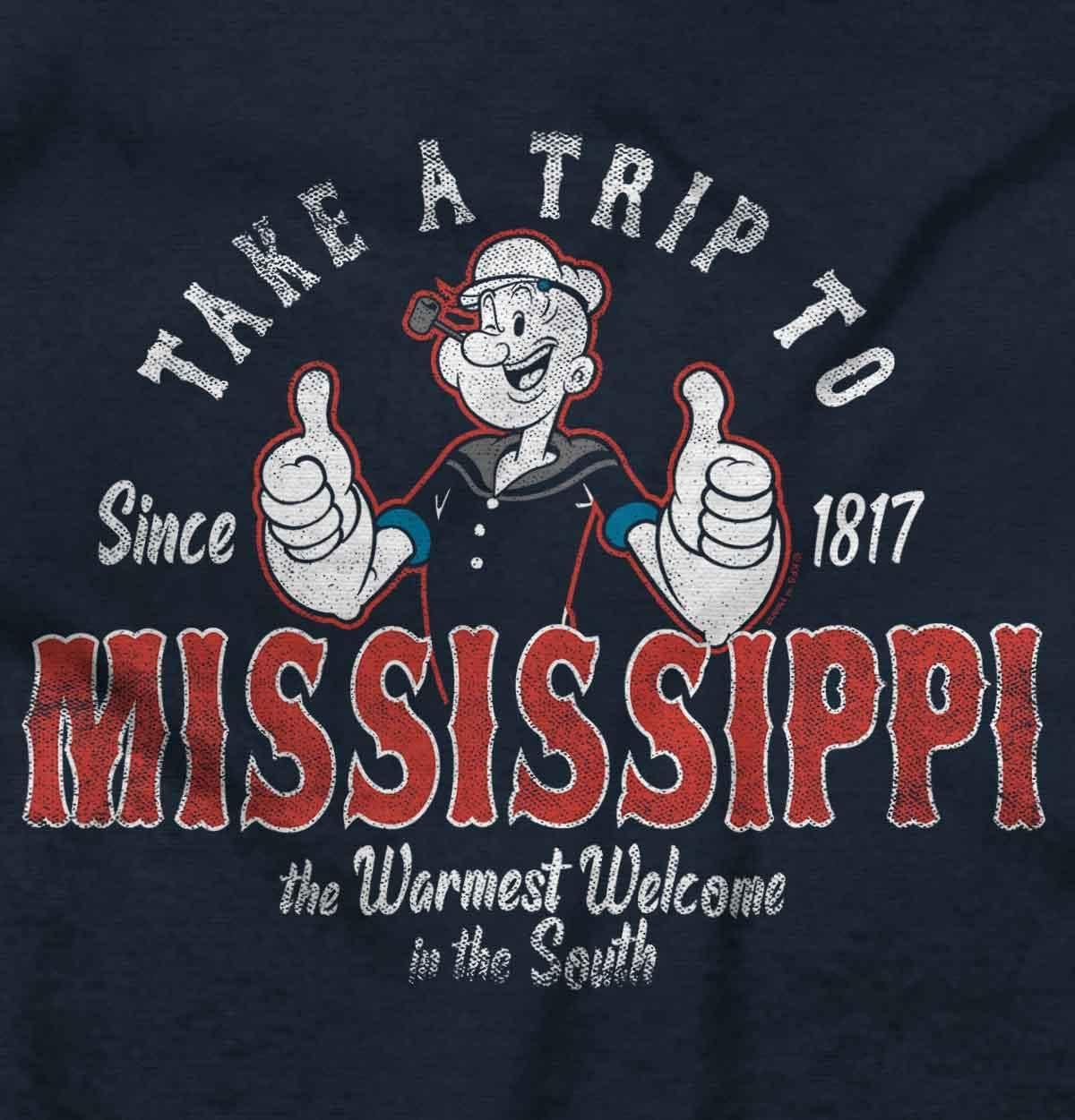imageBrisco Brands Popeye Cartoon American States Crewneck T Shirts Boy GirlMississippi