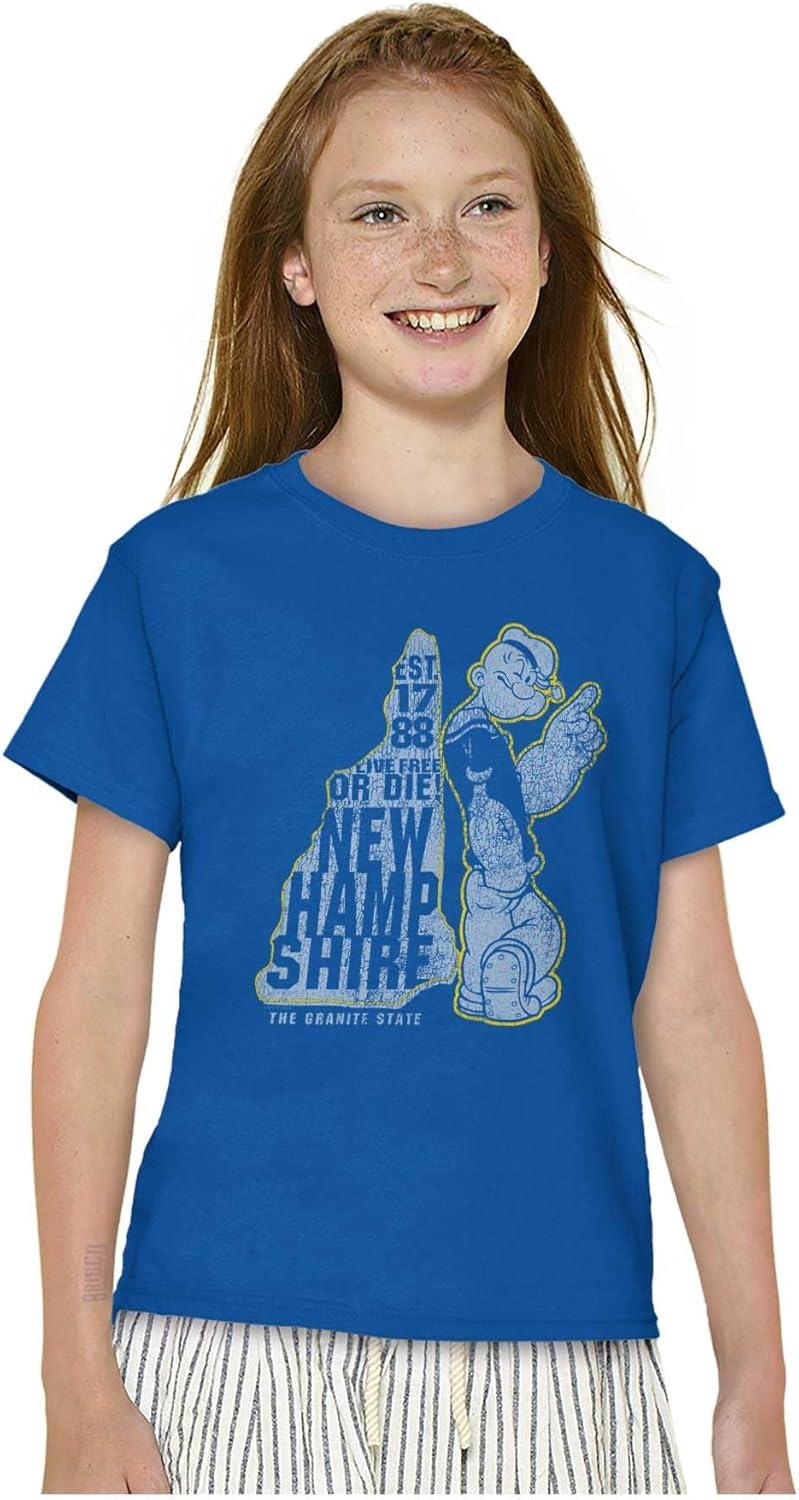 imageBrisco Brands Popeye Cartoon American States Crewneck T Shirts Boy GirlNew Hampshire