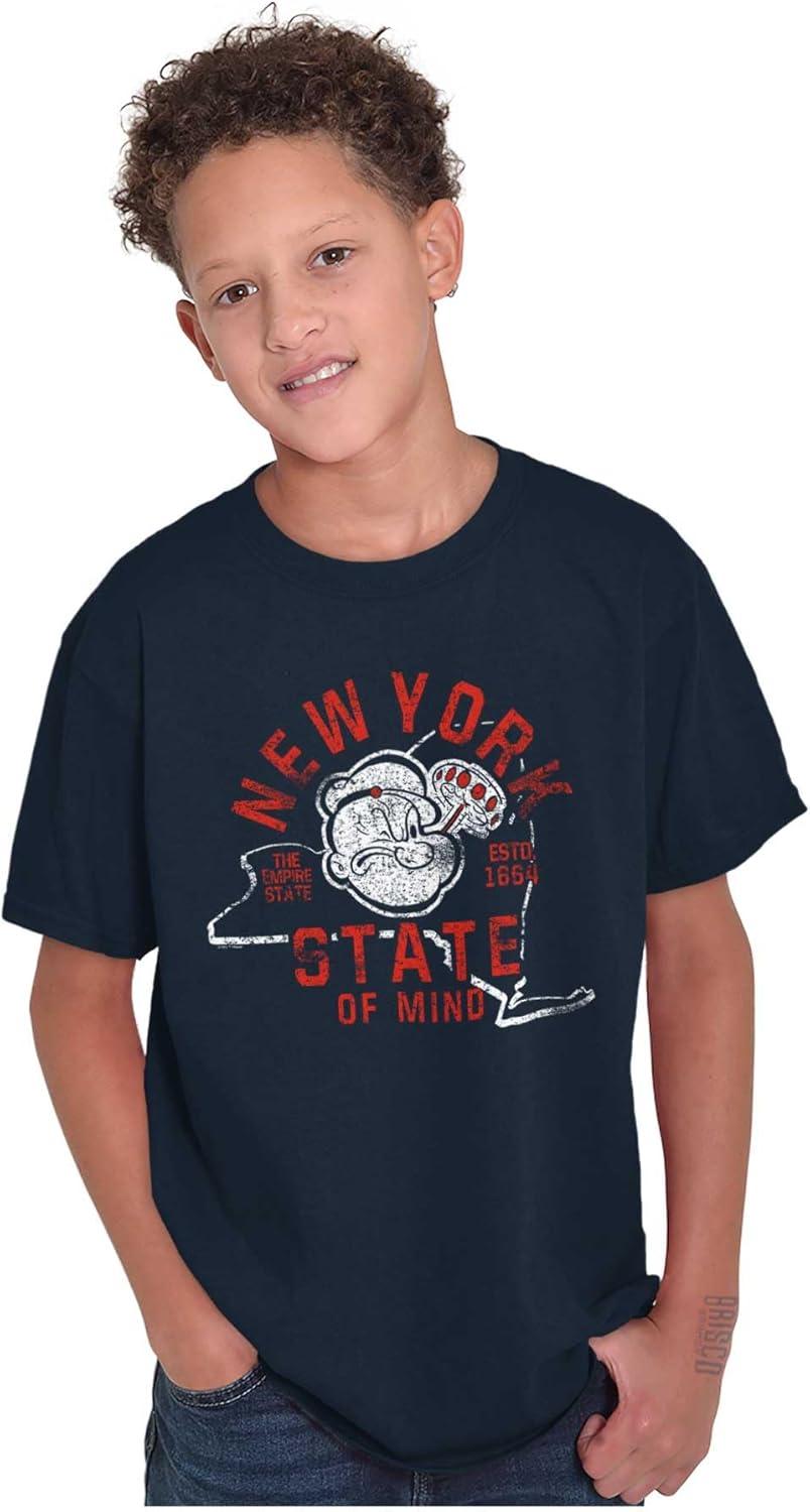 imageBrisco Brands Popeye Cartoon American States Crewneck T Shirts Boy GirlNew York