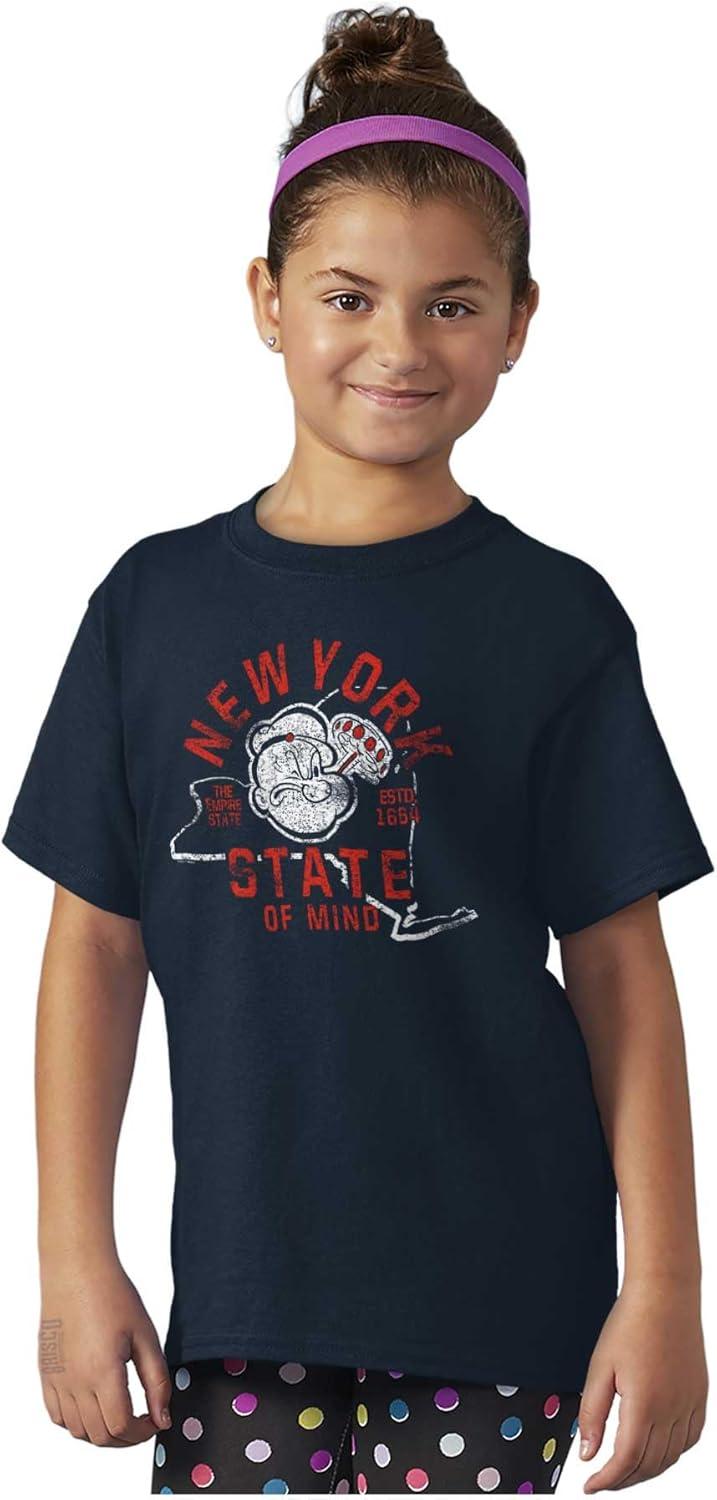 imageBrisco Brands Popeye Cartoon American States Crewneck T Shirts Boy GirlNew York