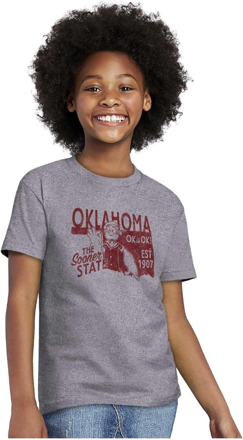 imageBrisco Brands Popeye Cartoon American States Crewneck T Shirts Boy GirlOklahoma