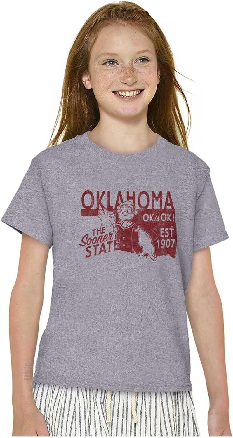 imageBrisco Brands Popeye Cartoon American States Crewneck T Shirts Boy GirlOklahoma