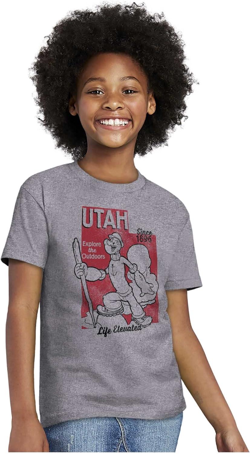 imageBrisco Brands Popeye Cartoon American States Crewneck T Shirts Boy GirlUtah