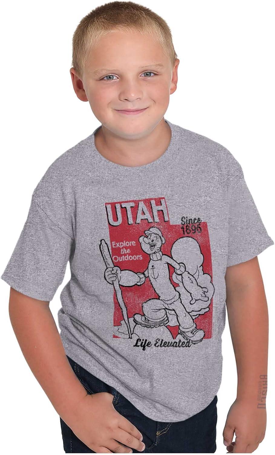 imageBrisco Brands Popeye Cartoon American States Crewneck T Shirts Boy GirlUtah
