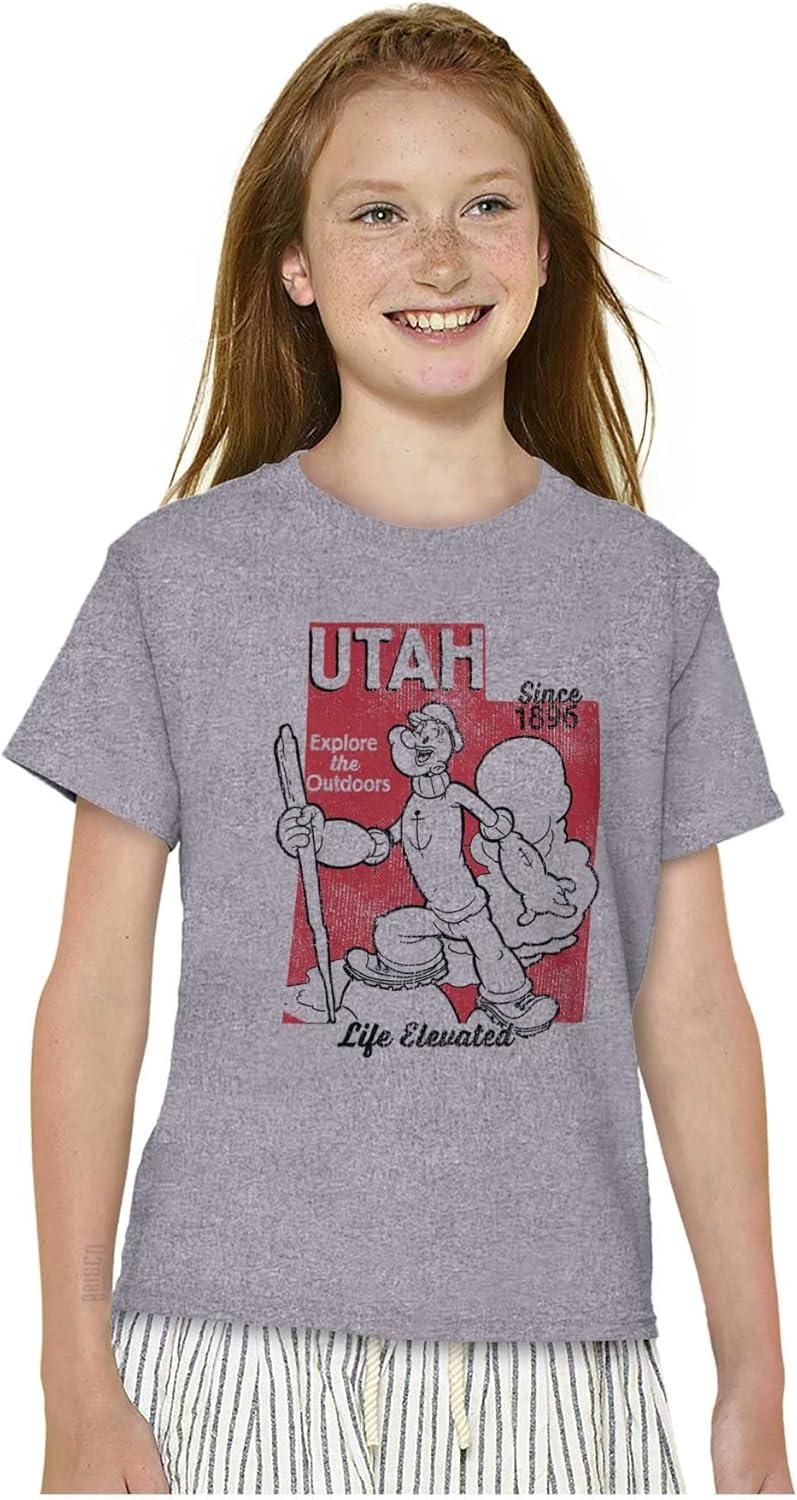 imageBrisco Brands Popeye Cartoon American States Crewneck T Shirts Boy GirlUtah