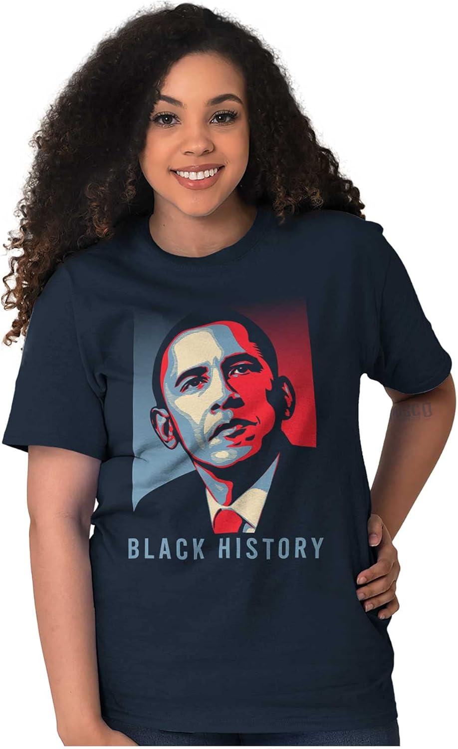 imageBrisco Brands President Barack Obama Black History Graphic T Shirt Men or WomenNavy