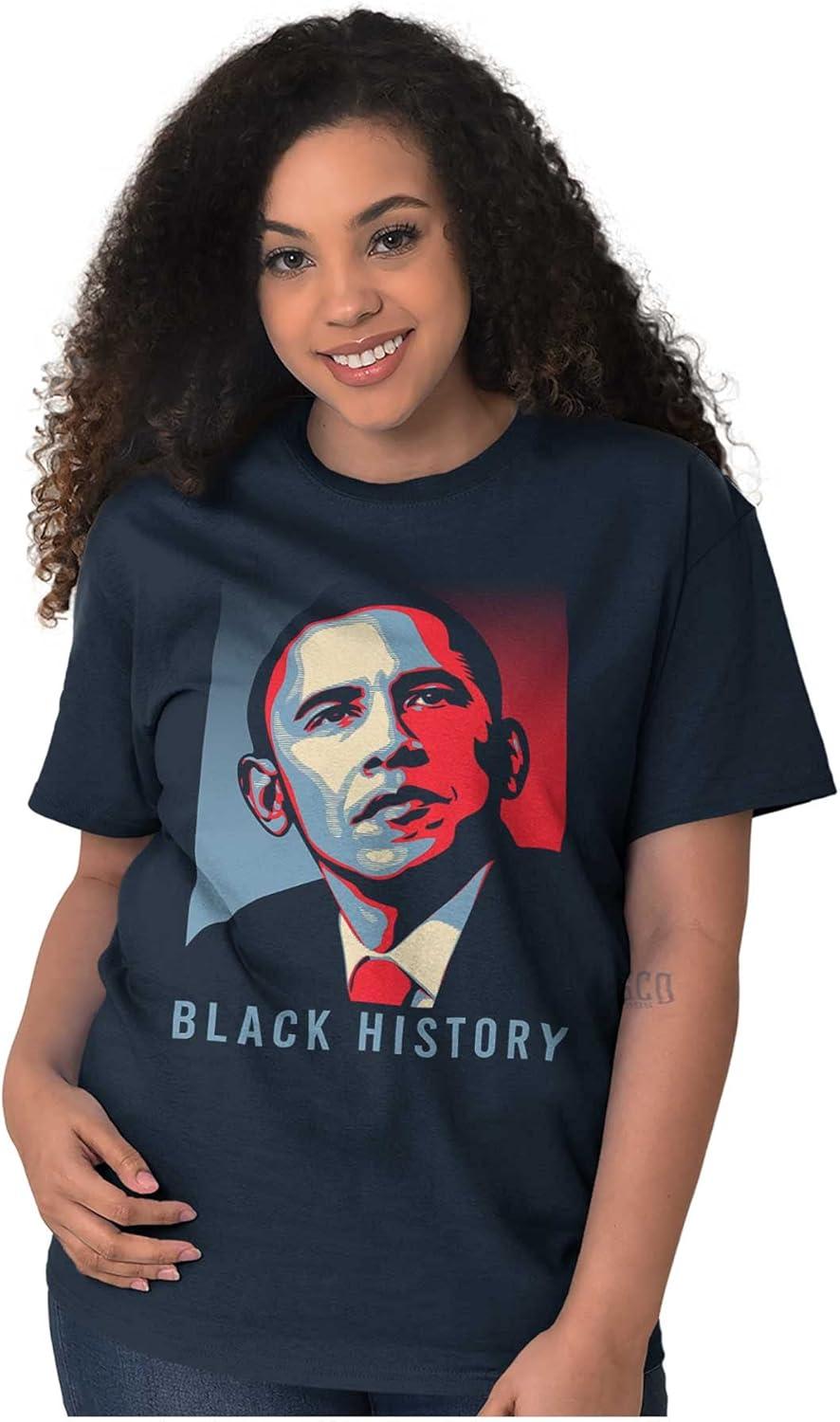 imageBrisco Brands President Barack Obama Black History Graphic T Shirt Men or WomenNavy