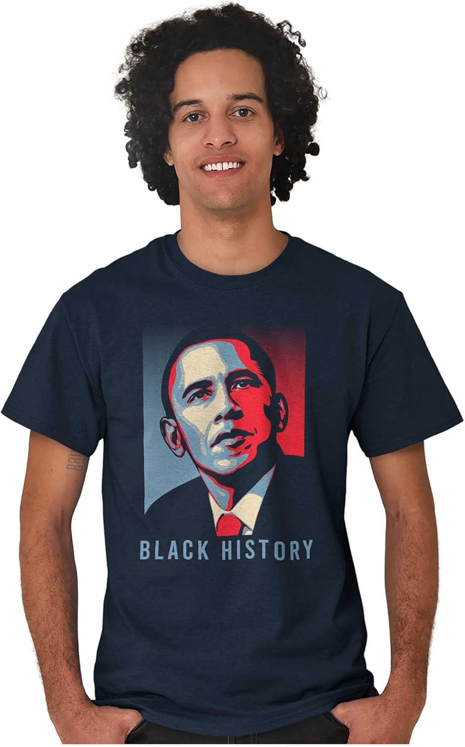 imageBrisco Brands President Barack Obama Black History Graphic T Shirt Men or WomenNavy