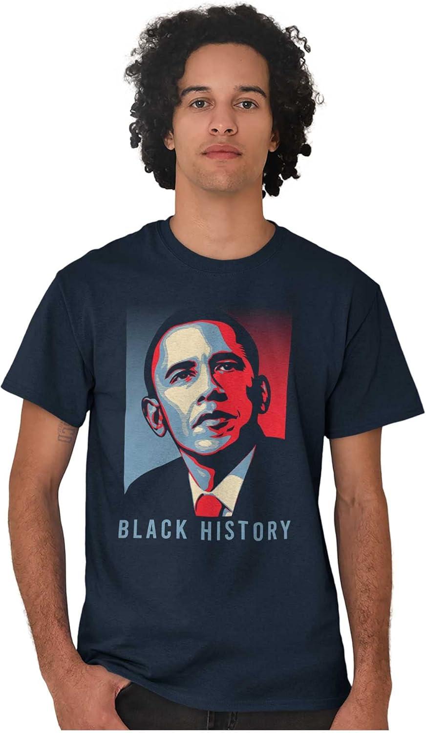 imageBrisco Brands President Barack Obama Black History Graphic T Shirt Men or WomenNavy