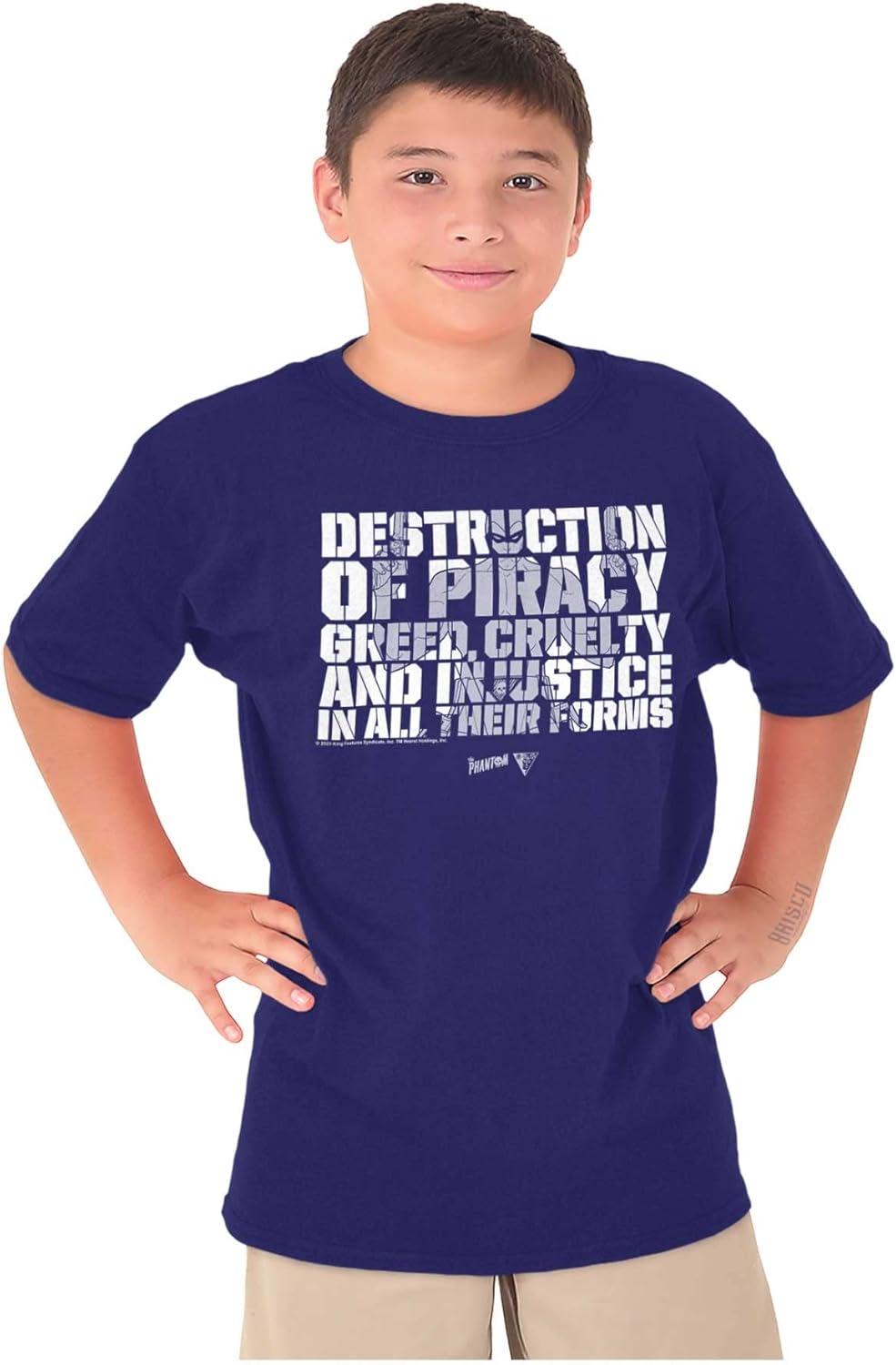 imageThe Phantom Superhero Motto Crewneck T Shirts Boy GirlPurple