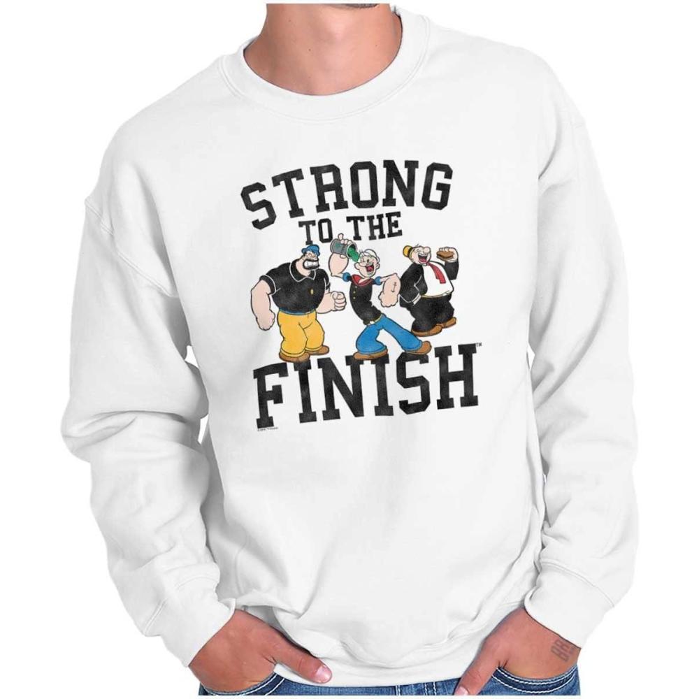 imageBrisco Brands Popeye And Crew Strong To The Finish Sweatshirt for Men or WomenWhite