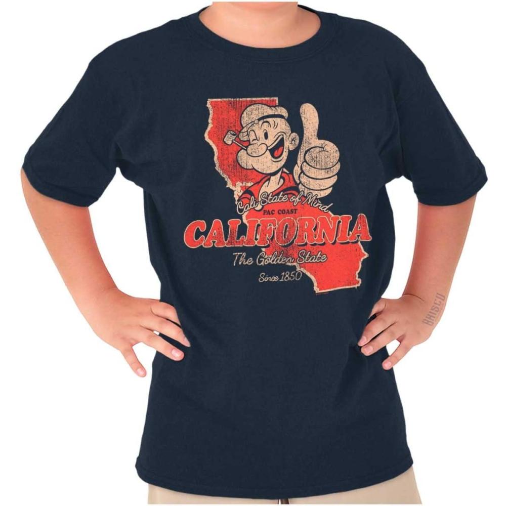 imageBrisco Brands Popeye Cartoon American States Crewneck T Shirts Boy GirlCalifornia