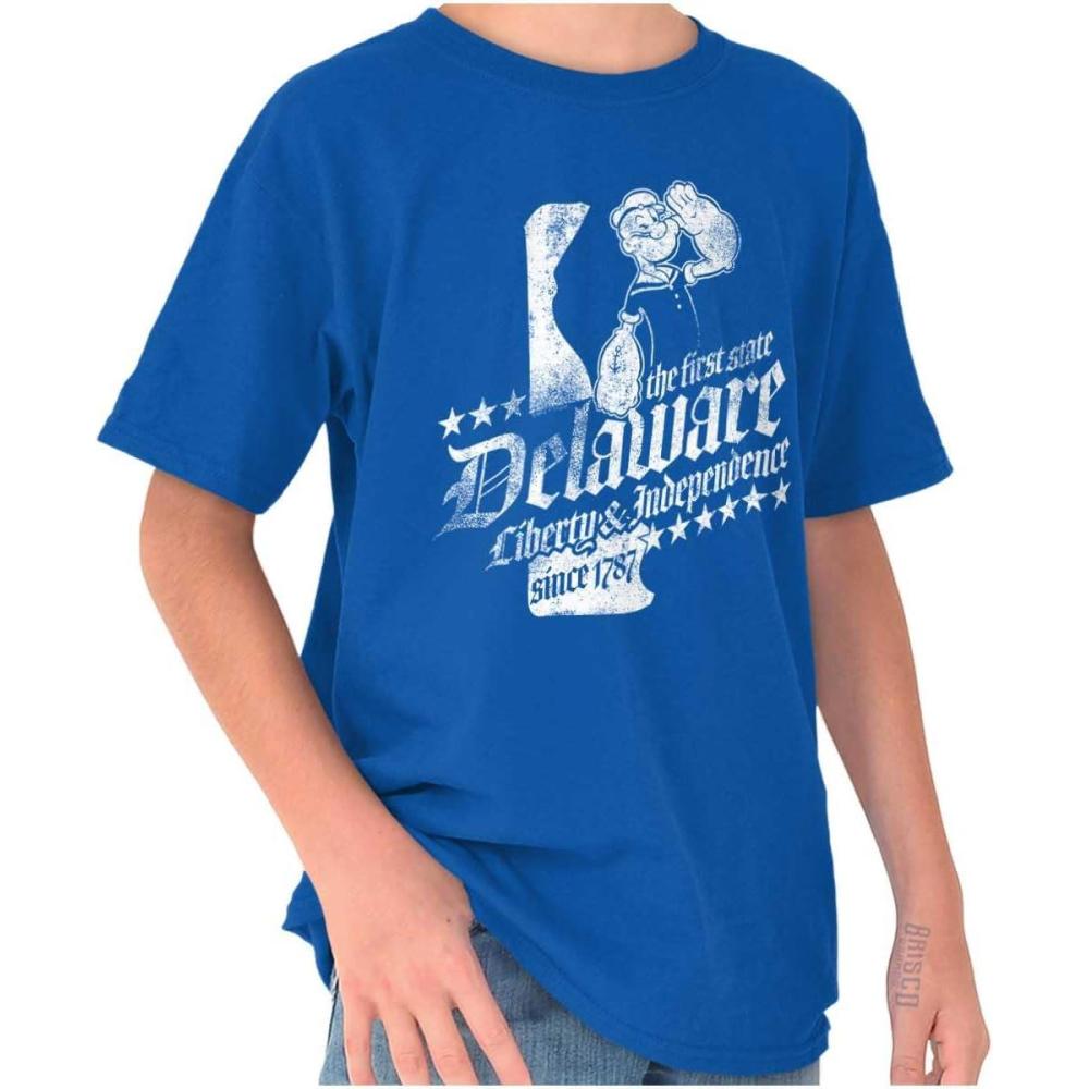 imageBrisco Brands Popeye Cartoon American States Crewneck T Shirts Boy GirlDelaware
