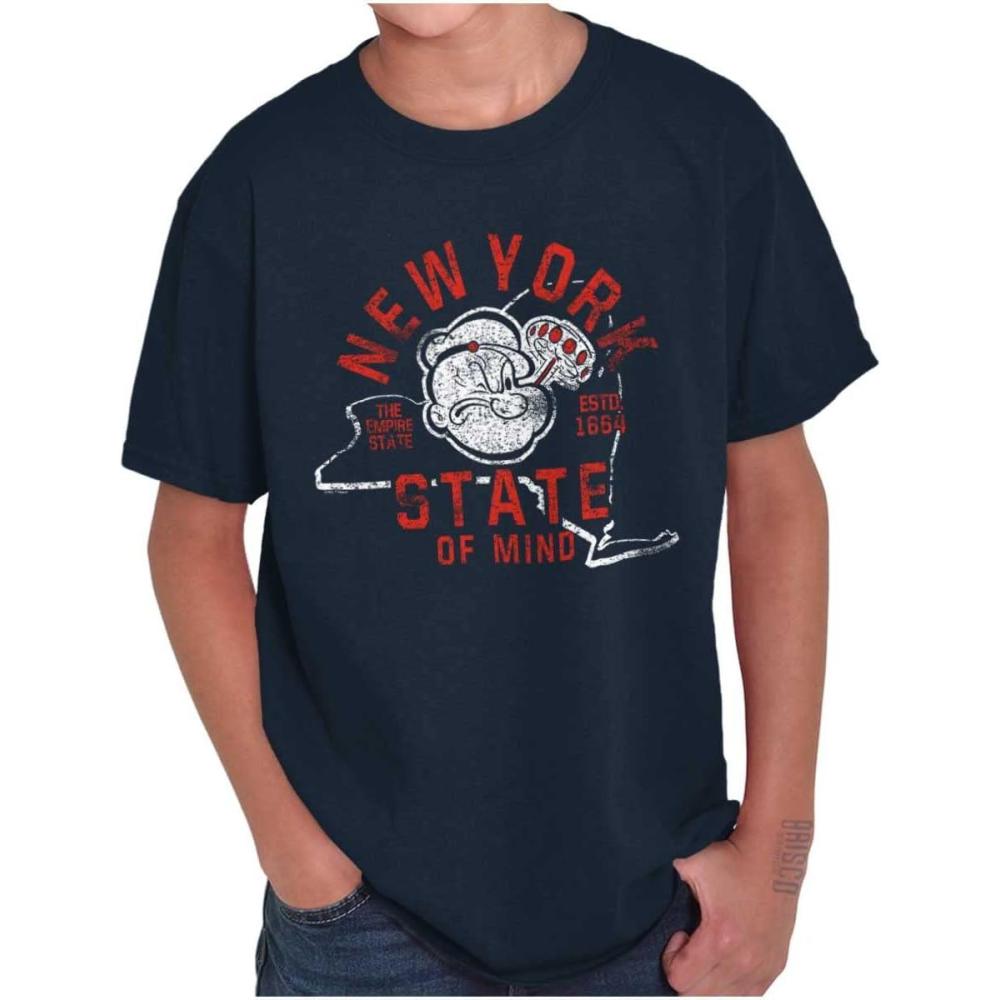 imageBrisco Brands Popeye Cartoon American States Crewneck T Shirts Boy GirlNew York