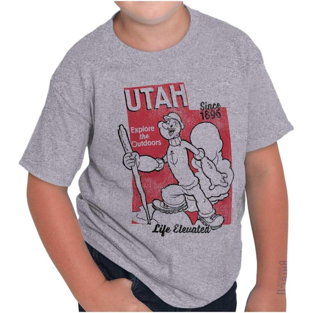 imageBrisco Brands Popeye Cartoon American States Crewneck T Shirts Boy GirlUtah