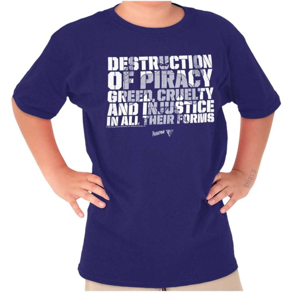 imageThe Phantom Superhero Motto Crewneck T Shirts Boy GirlPurple