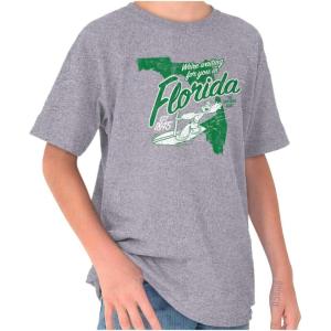 Brisco Brands Popeye Cartoon American States Crewneck T Shirts Boy Girl(Florida)