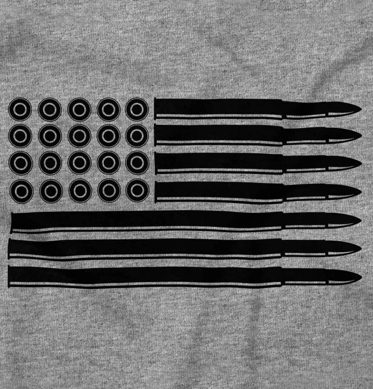 imageBrisco Brands Ammo Bullet 2nd Amendment Flag Long Sleeve Tshirt Men WomenSport Grey