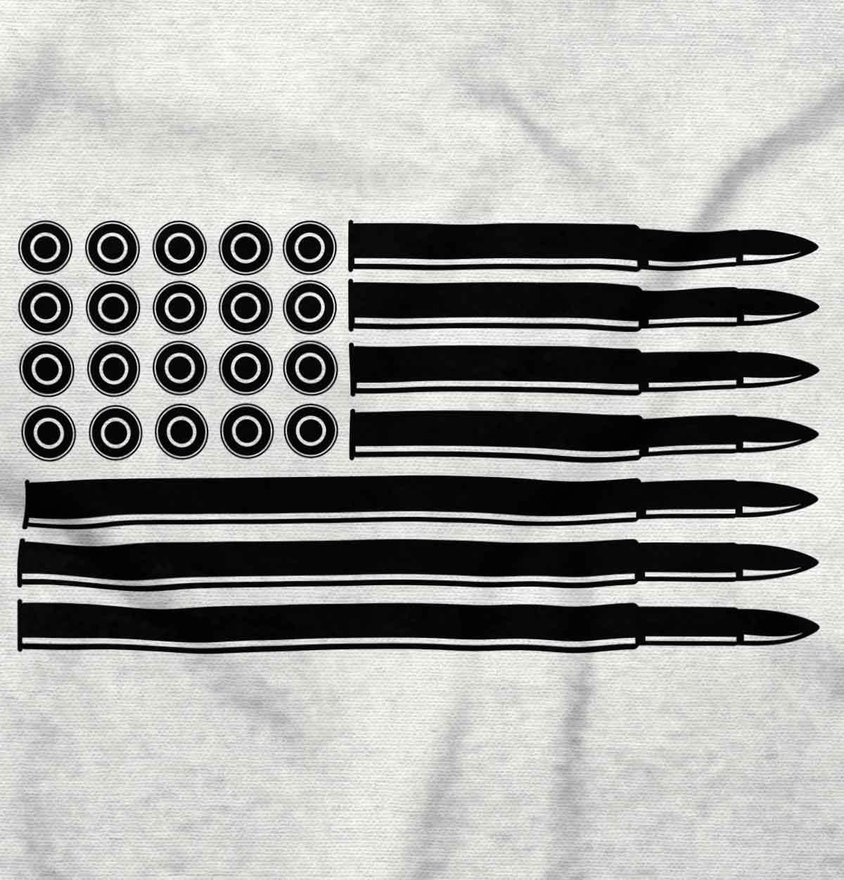 imageBrisco Brands Ammo Bullet 2nd Amendment Flag Long Sleeve Tshirt Men WomenWhite